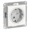 Розетка силовая Schneider Electric Atlas Design Art со шторками, белая