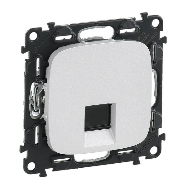Розетка RJ-45 Legrand Valena Allure одиночная, cat. 6, до 1000 Мб/с, жемчуг 753042+755419