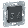 Розетка R-TV/SAT Schneider Electric Unica New оконечная, антрацит