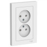 Розетка двойная Schneider Electric Atlas Design без заземления, в сборе, белая