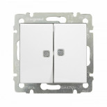 Выключатель двухклавишный Legrand Valena Classic с подсветкой, белый 774428