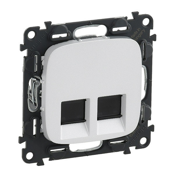 Розетка RJ-11+RJ-45 Legrand Valena Allure жемчуг 753032+755429