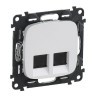 Розетка RJ-11+RJ-45 Legrand Valena Allure жемчуг 753032+755429