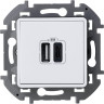 Зарядное устройство USB+A-C Legrand Inspiria белое, 673760