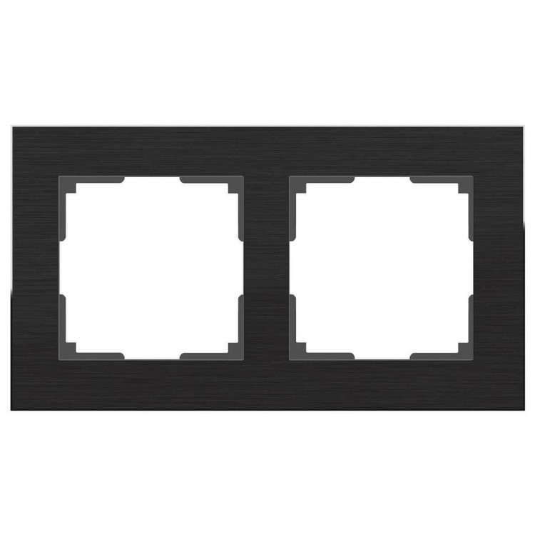 Рамка Werkel Aluminium на 2 поста алюминий черный WL11-Frame-02 4690389110450