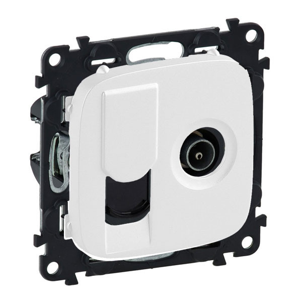 Розетка TV+RJ-45 Legrand Valena Allure жемчуг 753055+754839