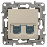 Розетка RJ-45 Legrand Etika двойная, cat. 6, слоновая кость 672354