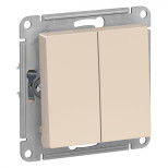 Переключатель двухклавишный Schneider Electric Atlas Design бежевый