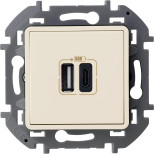 Зарядное устройство USB+A-C Legrand Inspiria слоновая кость, 673761