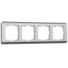 Рамка из поликарбоната на 4 поста Stream серебряный W0042106