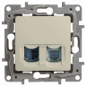 Розетка RJ-11+RJ-45 Legrand Etika слоновая кость 672352