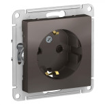 Розетка силовая Schneider Electric Atlas Design со шторками, мокко