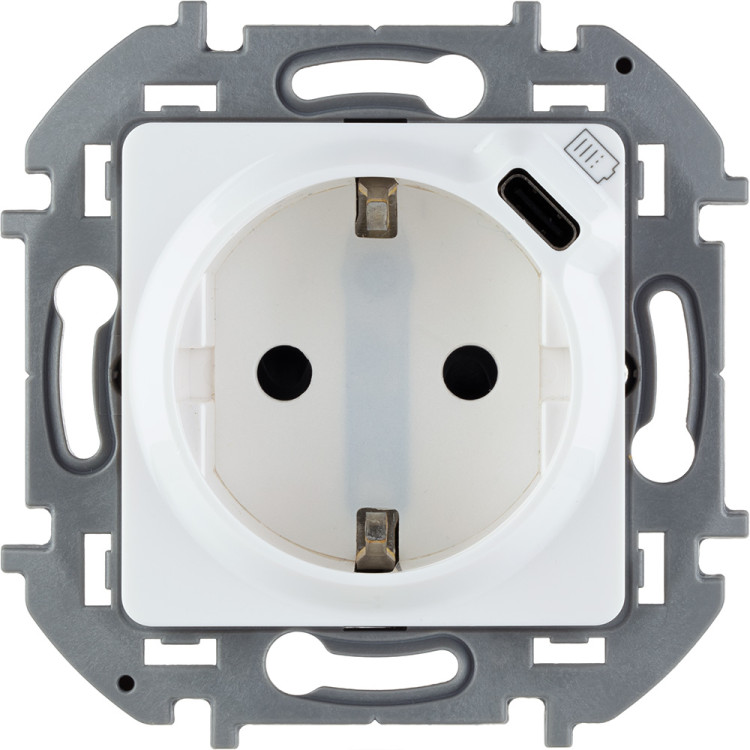 Розетка силовая Legrand Inspiria 2K+3+Type-C белая, 673770