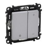 Светорегулятор Legrand Valena Life кнопочный 400 Вт, алюминий 752662