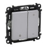 Светорегулятор Legrand Valena Life кнопочный 400 Вт, алюминий 752662