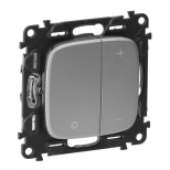 Светорегулятор Legrand Valena Allure кнопочный 400 Вт, алюминий 752962