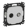 Розетка TV-SAT Legrand Valena Allure оконечная 10 дБ, алюминий 753059+754827