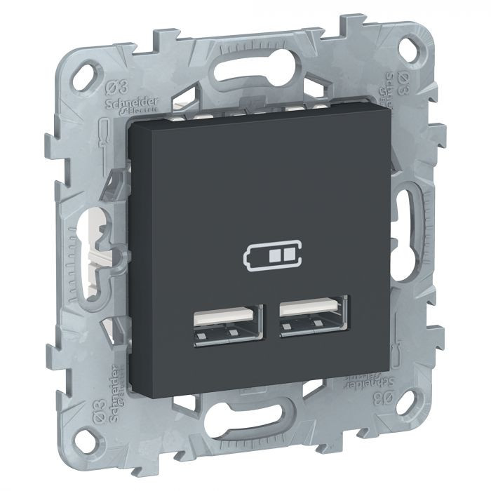 Зарядное устройство USB Schneider Electric Unica New антрацит