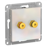 Аудиорозетка Schneider Electric Atlas Design двухместная, жемчуг