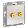 Аудиорозетка Schneider Electric Atlas Design двухместная, жемчуг