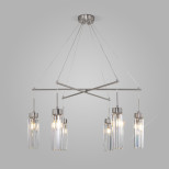 Умная подвесная люстра с хрусталем 60163/6 никель