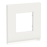 Рамка Schneider Electric Unica Pure на 1 пост, белое стекло/белый