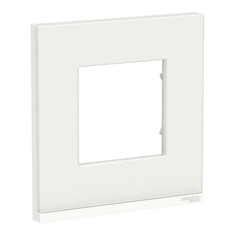 Рамка Schneider Electric Unica Pure на 1 пост, белое стекло/белый
