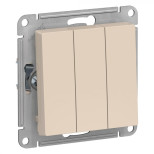 Выключатель трехклавишный Schneider Electric Atlas Design бежевый
