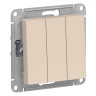 Выключатель трехклавишный Schneider Electric Atlas Design бежевый