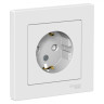 Розетка силовая Schneider Electric Atlas Design со шторками, в сборе, белая