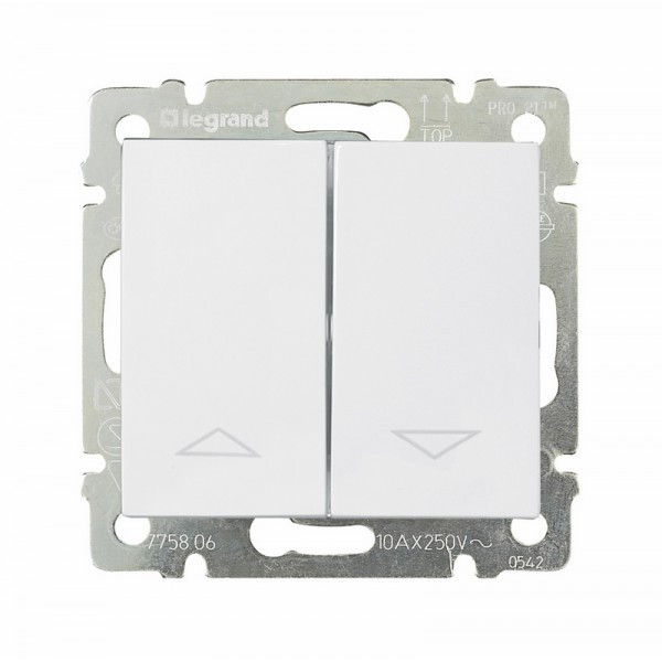 Выключатель под жалюзи Legrand Valena Classic с механической блокировкой, белый 774404