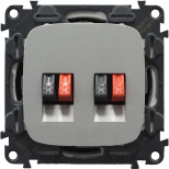 Розетка для колонок Legrand Valena Allure двойная, алюминий 753078+755377