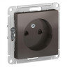 Розетка силовая Schneider Electric Atlas Design со шторками, без заземления, мокко