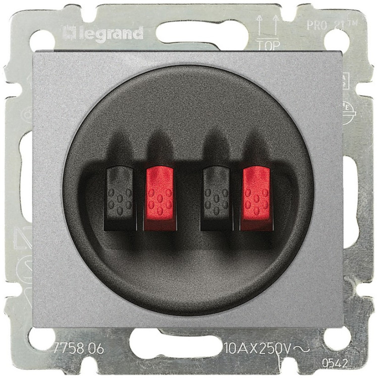 Розетка для колонок Legrand Valena Classic двойная, алюминий 770124