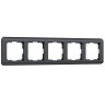 Рамка из поликарбоната на 5 постов Stream графит W0052104