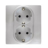 Розетка двойная Legrand Etika 2x2K+3 алюминий 672423