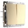 Выключатель Werkel двухклавишный шампань рифленый WL10-SW-2G 4690389085314