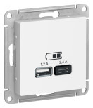 Зарядное устройство USB+Type C Schneider Electric Atlas Design белое