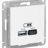 Зарядное устройство USB+Type C Schneider Electric Atlas Design белое