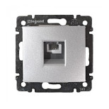 Розетка телефонная Legrand Valena Classic RJ-11, 4 контакта, 1 выход, алюминий 770138