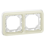 Рамка с суппортом Legrand Plexo IP55 на 2 поста, белая (горизонтальный монтаж) 069694