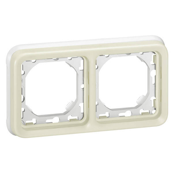 Рамка с суппортом Legrand Plexo IP55 на 2 поста, белая (горизонтальный монтаж) 069694