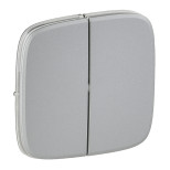 Лицевая панель Legrand Valena Allure для двухклавишных выключателей, алюминий 755027