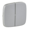 Лицевая панель Legrand Valena Allure для двухклавишных выключателей, алюминий 755027