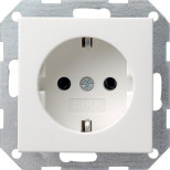 Розетка Gira System 55 Schuko с/з 16A 250V безвинтовой зажим чисто-белый глянцевый 046603