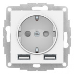 Розетка силовая+USB Schneider Electric Atlas Design белая