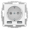 Розетка силовая+USB Schneider Electric Atlas Design белая