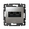 Розетка телефонная Legrand Valena Classic RJ-11, 4 контакта, 2 выхода, алюминий 770139