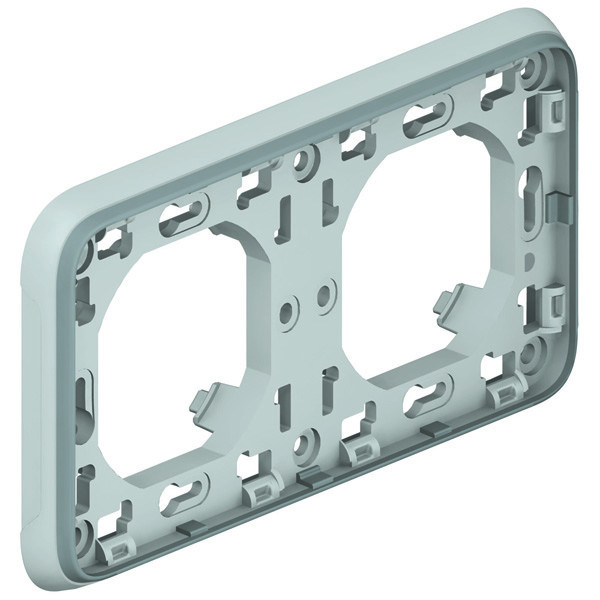 Рамка с суппортом Legrand Plexo IP55 на 2 поста, серая (горизонтальный монтаж) 069683
