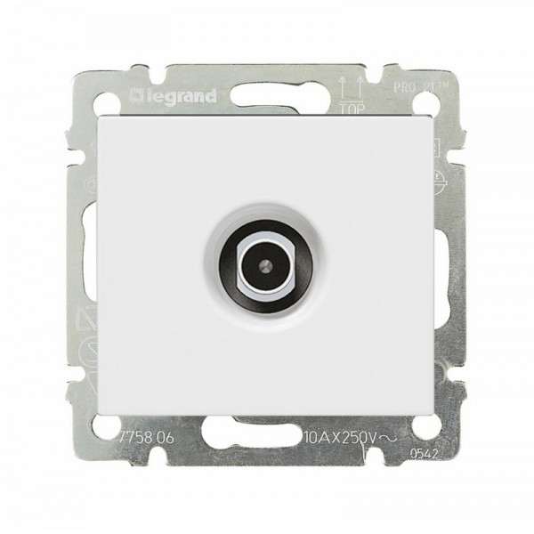 Розетка TV Legrand Valena Classic оконечная 10 дБ, белая 774430